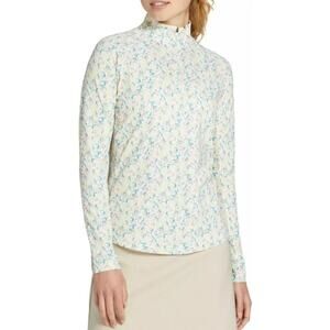 Walter Hagen Women’s Fresco Ditsy Lemon UV Protection Suncover 1/4 Zip Size S